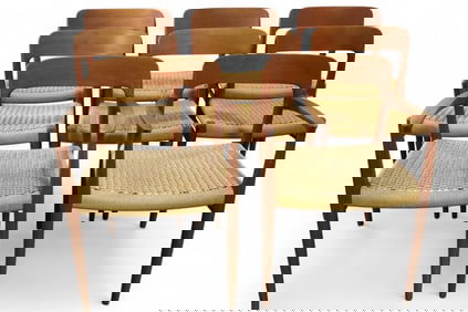 SET OF 8 NIELS OTTO MOLLER DINING CHAIRS