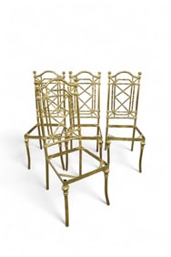 SET OF 4 FAUX BAMBOO SIDE CHAIRS