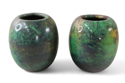 PAIR OF GLASS VASES