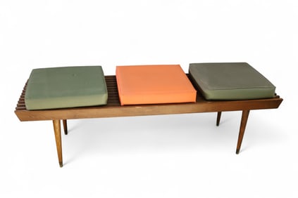MID CENTURY MODERN SLAT BENCH