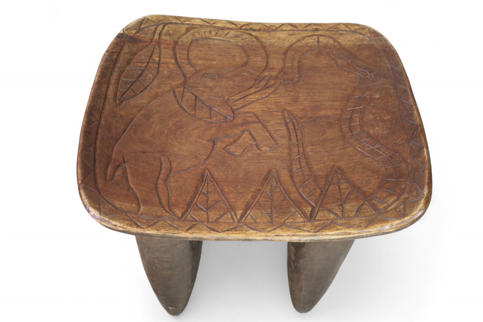 CARVED ELEPHANT TABLE OR STOOL (1 of 2)