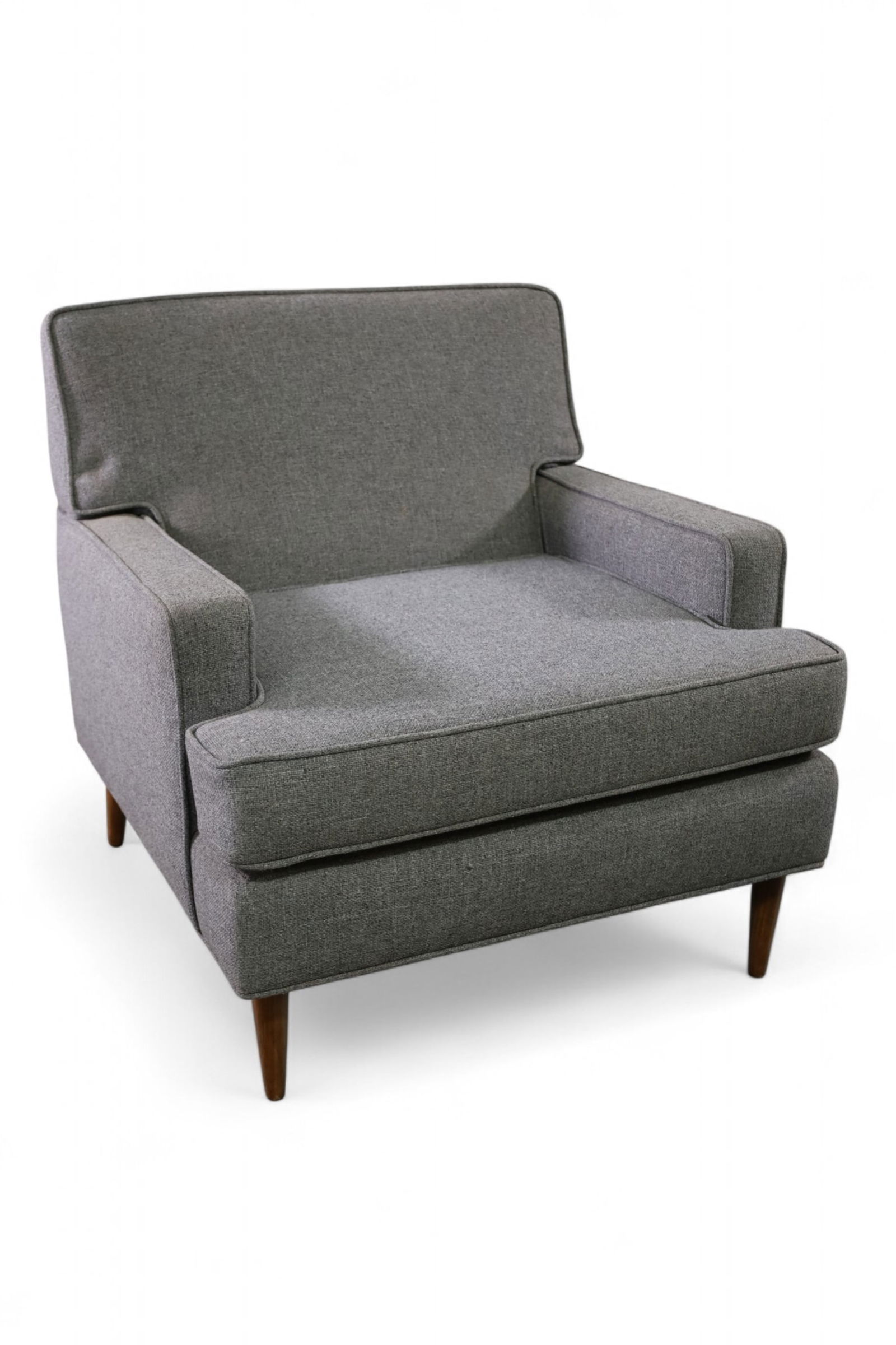 MID CENTURY MODERN LOUNGE CHAIR: NEWLY REUPHOLSTERED MID CENTURY MODERN LOUNGE CHAIR, NEEDS CLEANED. 29" W x 30" D x 29" H. . THIS ITEM EXCEEDS SIZE LIMITATIONS FOR IN HOUSE SHIPPING, MUST BE PICKED UP IN HOUSE OR SHIPPED VIA 3rd PAR