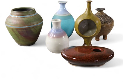 6 PIECES OF MID CENTURY MODERN POTTERY