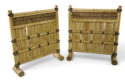 PAIR OF DECORATIVE BAMBOO SCREENS