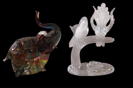 2 PIECES OF ART GLASS