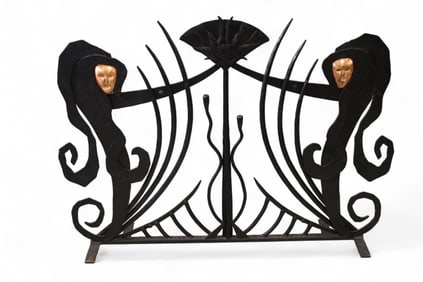 UNUSUAL IRON FIREPLACE SCREEN