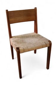 MID CENTURY WOVEN SEAT SIDE CHAIR