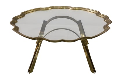 VINTAGE BRASS COFFEE TABLE (GLASS IS CRACKED)
