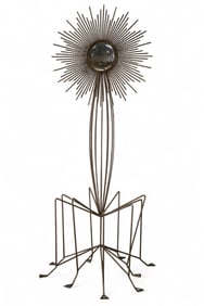 UNUSUAL 9 FOOT TALL SUNBURST MIRROR ON STAND