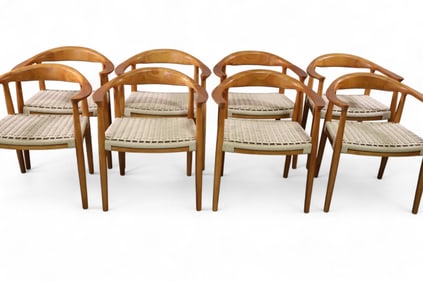 SET OF 8 HANS WEGNER STYLE CHAIRS