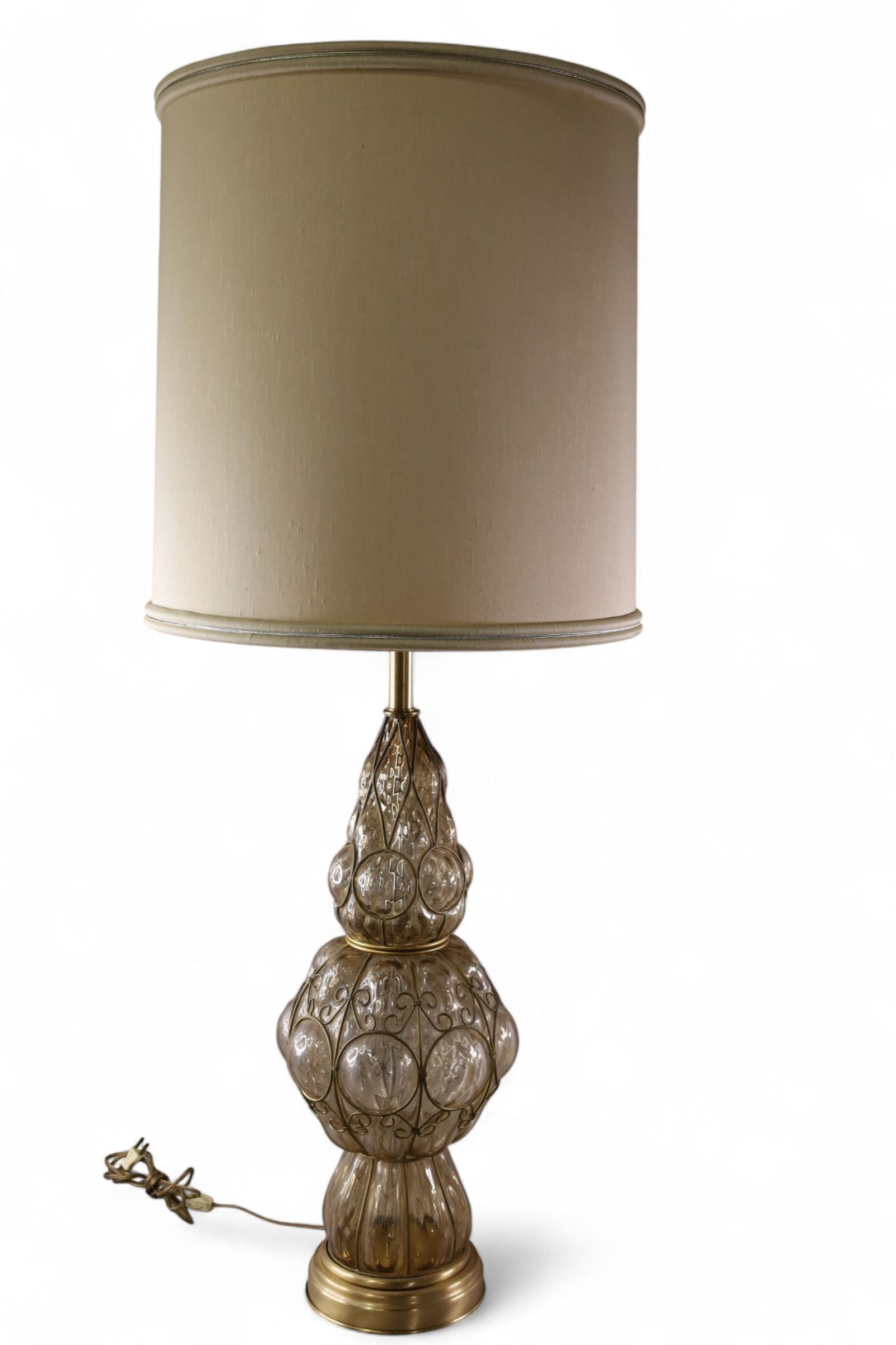LARGE GLASS TABLE LAMP (1 of 4)
