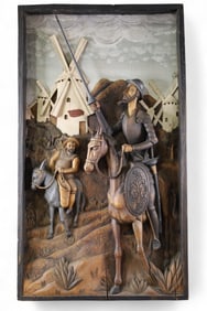 DON QUIXOTE WOODEN CARVING