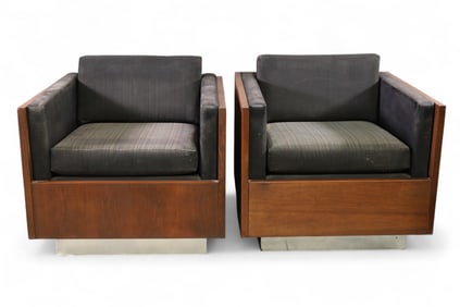 PAIR OF MCM LOUNGE CHAIRS (AS IS)