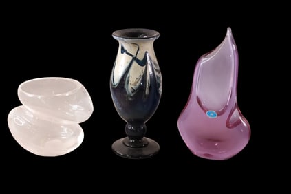 3 PCS OF ART GLASS