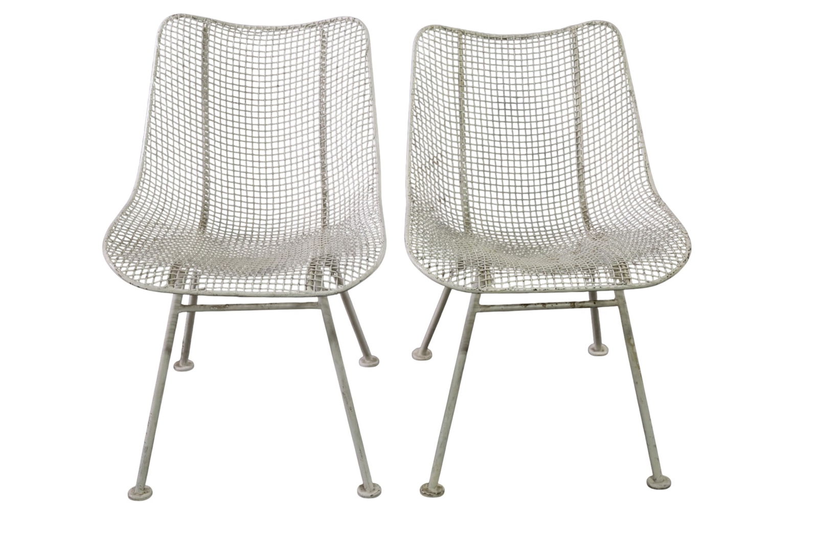 PAIR OF RUSSELL WOODARD SCULPTURA CHAIRS: PAIR OF MID CENTURY MODERN RUSSELL WOODARD SCULPTURA, CHAIRS, 18" W X 26" D x 29" H. . THIS ITEM EXCEEDS SIZE LIMITATIONS FOR IN HOUSE SHIPPING, MUST BE PICKED UP IN HOUSE OR SHIPPED VIA 3rd PARTY GRO