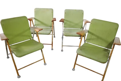 4 RUSSELL WRIGHT FOLDING CHAIRS