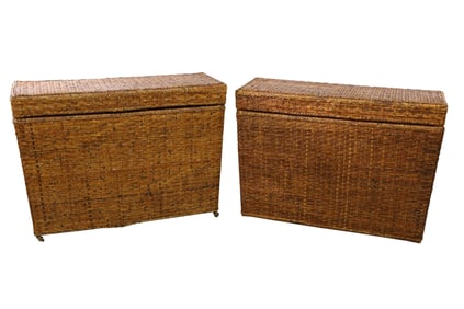 PAIR OF LARGE CONTEMPORARY BASKETS