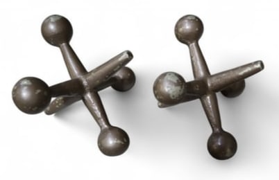PAIR OF BILL CURRY DESIGN CAST IRON JACKS BOOKENDS (1 of 2)