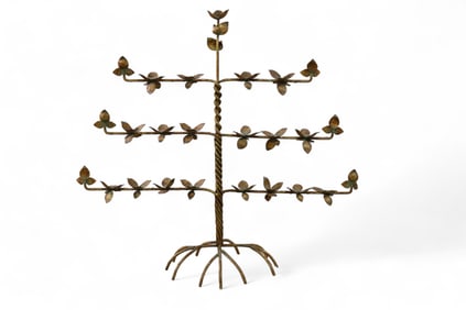 LARGE GILT METAL CANDLE HOLDER