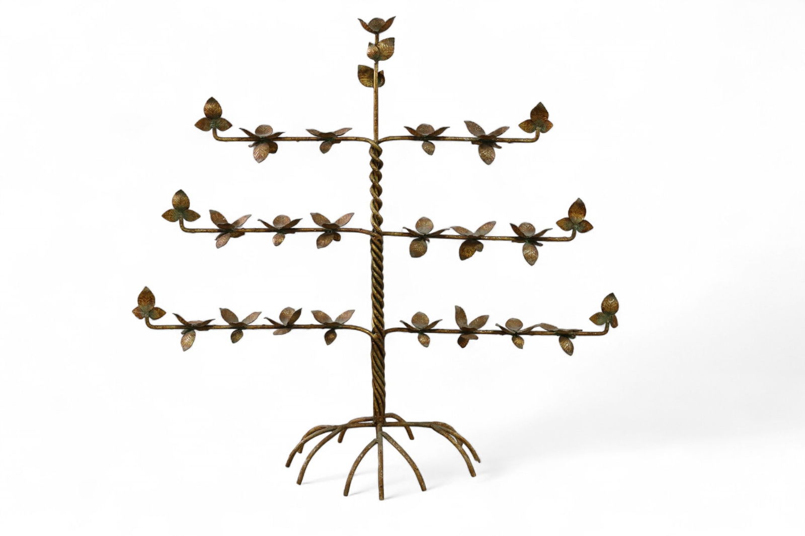 LARGE GILT METAL CANDLE HOLDER (1 of 2)