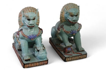 PAIR OF LARGE FOO LIONS
