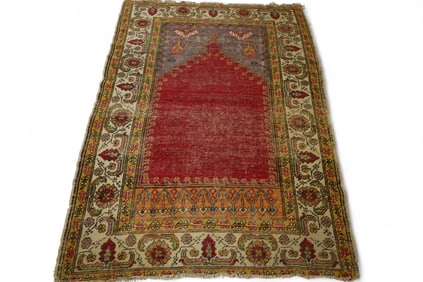 APPROX 5' 9" x 3' 10" HANDMADE WOOL RUG