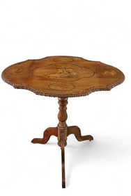 BLACK FOREST STYLE INLAID SIDE TABLE