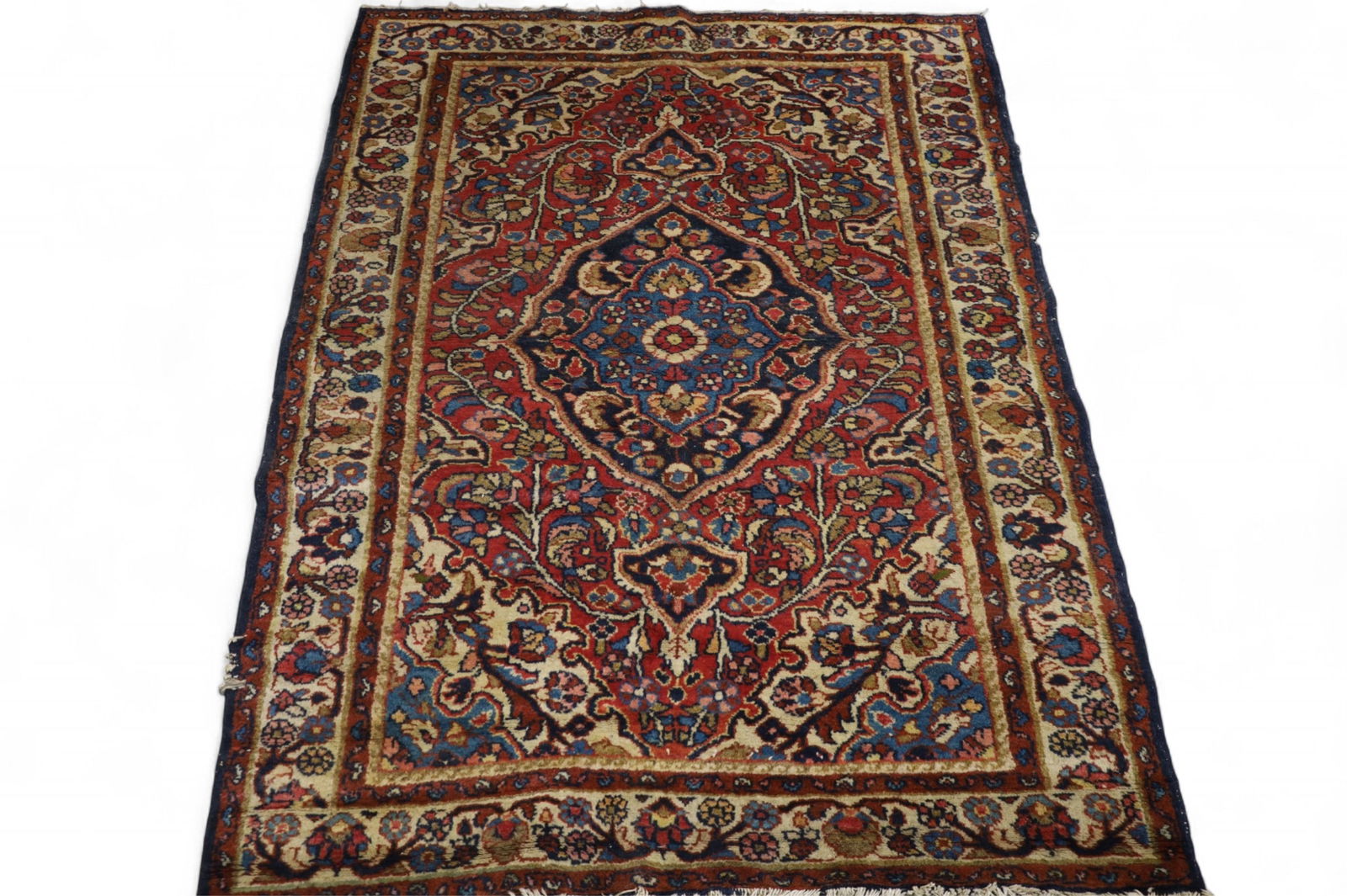 APPROX 4' 10" x 3' 8" HANDMADE WOOL RUG (1 of 5)