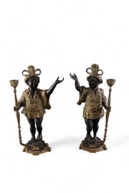 PAIR OF BLACKAMOOR CANDLESTICKS