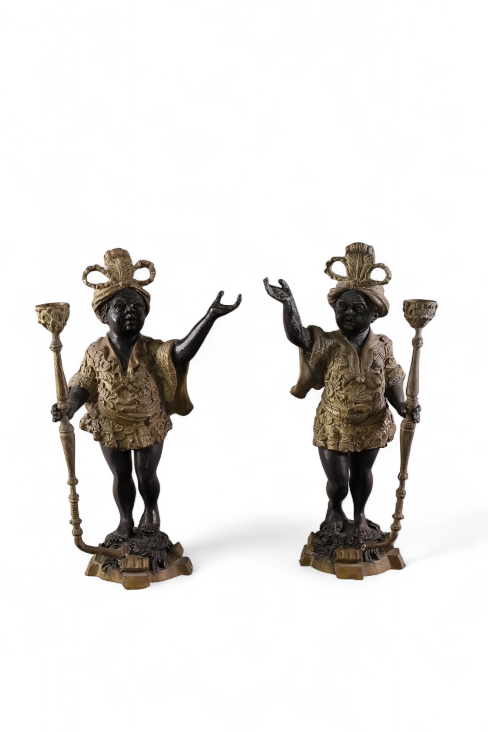 PAIR OF BLACKAMOOR CANDLESTICKS (1 of 3)