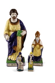 4 RELIGIOUS QUIMPER FIGURES