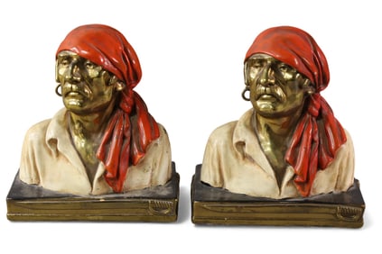 PAIR OF PIRATE BOOKENDS
