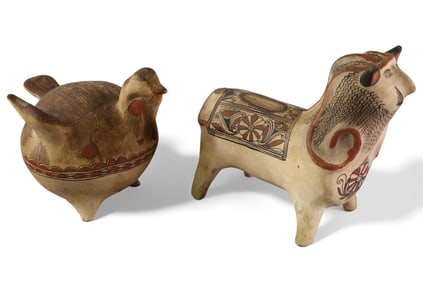 2 MEXICAN POTTERY FIGURES