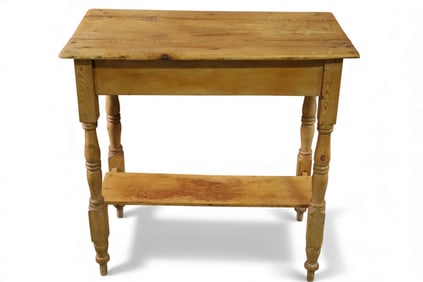 PRIMITIVE PINE END TABLE