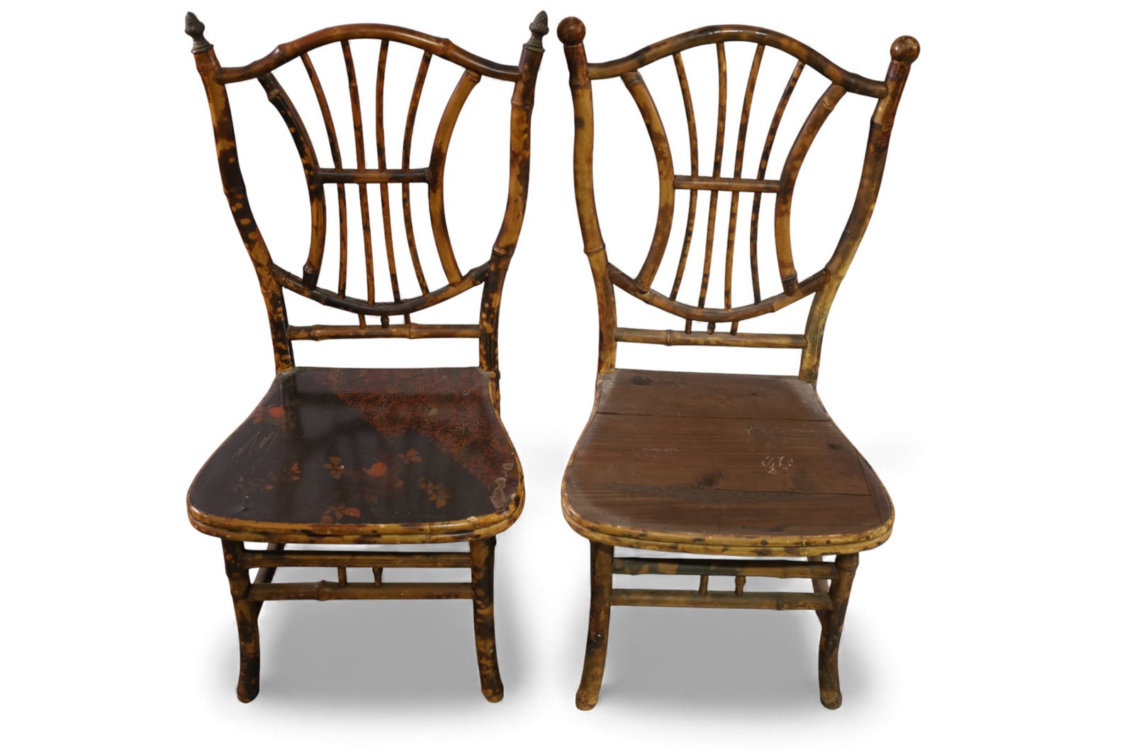 PAIR OF VICTORIAN BAMBOO CHILD'S CHAIRS: PAIR OF CHILD'S VICTORIAN BAMBOO CHAIRS, 14" W x 13" D x 28" H. THIS ITEM EXCEEDS SIZE LIMITATIONS FOR IN HOUSE SHIPPING, MUST BE PICKED UP IN HOUSE OR SHIPPED VIA 3rd PARTY GROUND SHIPPER.