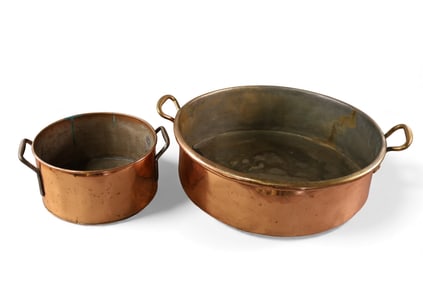 2 PCS OF LARGE COPPER COOKWARE