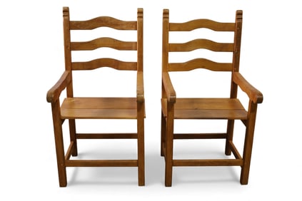 PAIR OF LADDER BACK CHAIRS