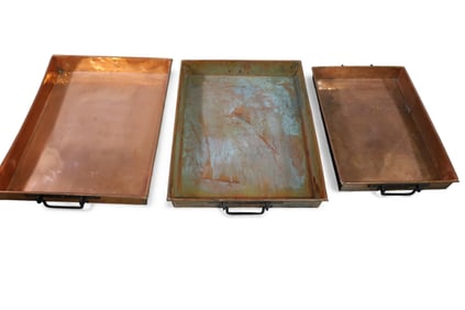 3 LARGE COPPER TRAYS