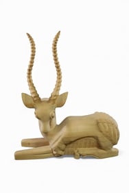 WOODEN CARVED GAZELLE