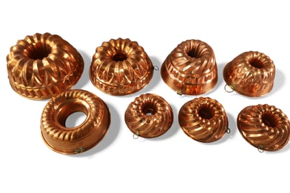 COLLECTION OF COPPER BUNDT PANS