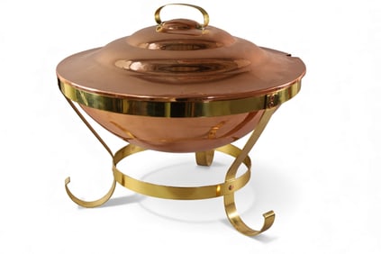 LARGE BRASS AND COPPER COOKER