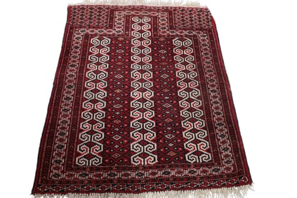 APPROX 3' x 3' 9" HANDMADE WOOL RUG