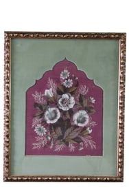 FRAMED VICTORIAN BEADED EMBROIDERY