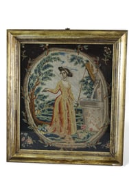 19TH CENTURY FRAMED NEEDLEPOINT