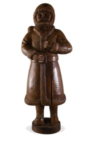 LARGE ANTIQUE CARVED WOOD SANTA CLAUS