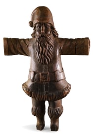 LARGE ANTIQUE CARVED WOOD SANTA CLAUS