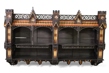 LARGE ANTIQUE FOLK ART WALL SHELF