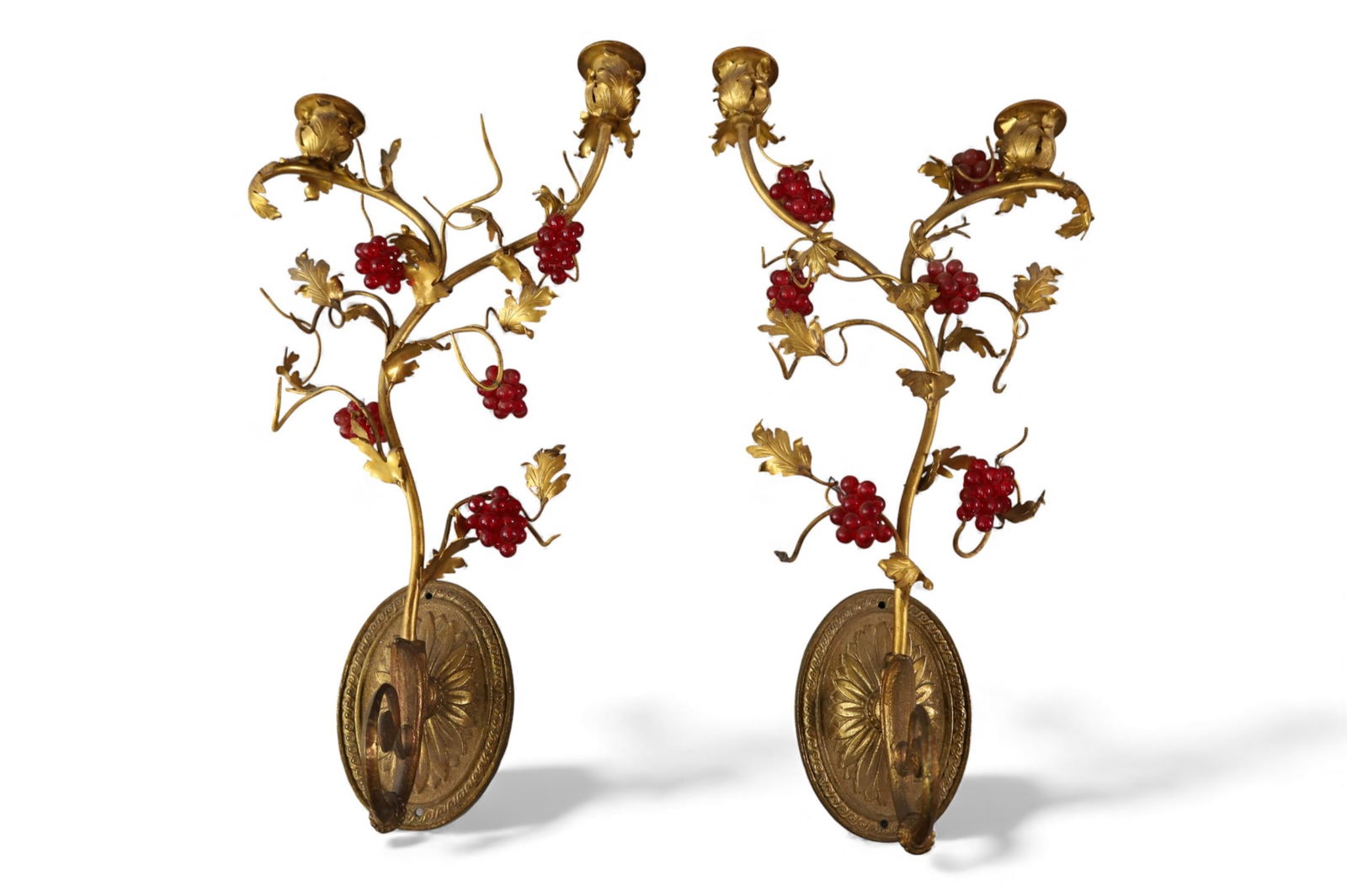 PAIR OF GILT METAL SCONCES (1 of 2)