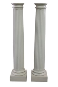 PAIR OF WOOD COLUMNS