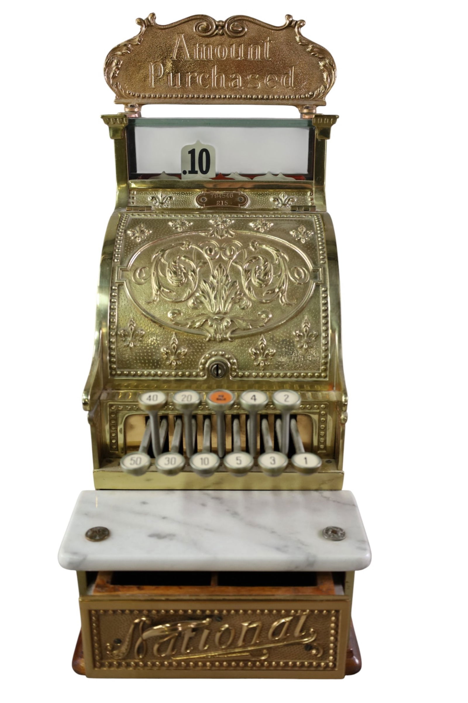 Ncr Model 2114 1906 Digital Brass Cash Register